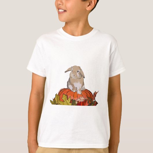 Holland Lop op een pompoen T-shirt (Voorkant)