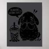 Holland Lop Rabbit And Boba Tea Funny Bunny Bubble Poster (Voorkant)