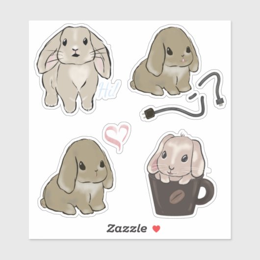 Holland lop Sammlung  Sticker (Vel)