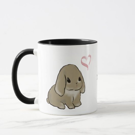 Holland lop with heart mok (Links)