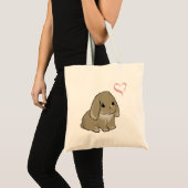 Holland lop with heart  tote bag (Voorkant (product))