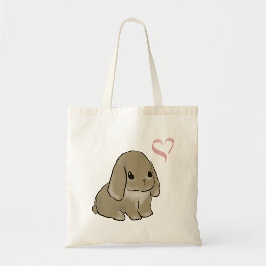 Holland lop with heart  tote bag (Voorkant)