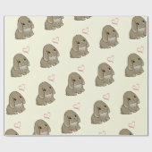 Holland lop with heart yellow  cadeaupapier (Vlak)