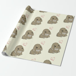 Holland lop with heart yellow  cadeaupapier