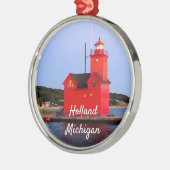 Holland Michigan Lighthouse CUSTOM Metalen Ornament (Links)