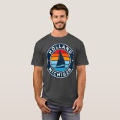 Holland Michigan MI  Sailboat Retro 70's T-shirt (Voorkant volledig)