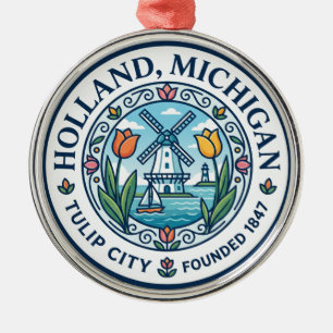 Holland, Michigan Michigan Metalen Ornament