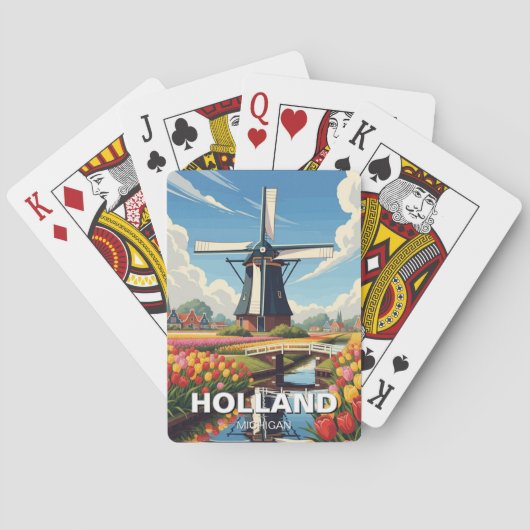 Holland Michigan Reizen Pokerkaarten (Achterkant)