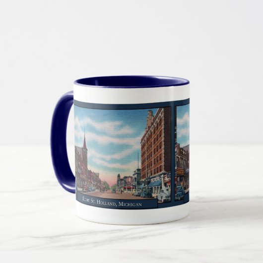 Holland Michigan Two-Tone Coffee Mok uit 1940 (Voorkant links)