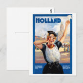 Holland Nederland Restaurated Vintage Travel Poste Briefkaart (Voorkant / Achterkant)
