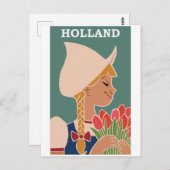 Holland Nederland Vintage Travel Briefkaart (Voorkant / Achterkant)