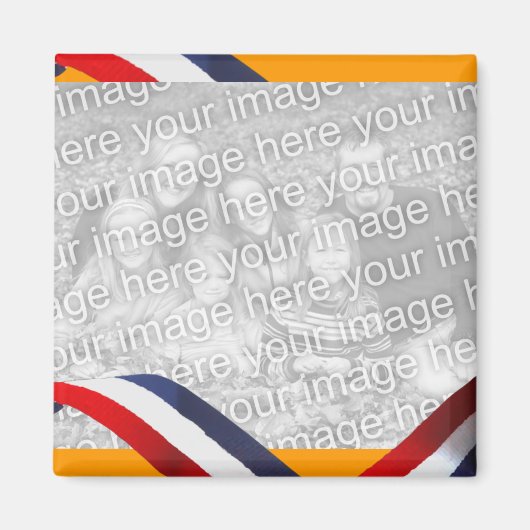 Holland Nederlands Rood Wit Blauw Sinaasappel Koel Magneet (Voorkant)