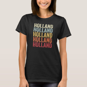 Holland New York Holland NY Retro tekst T-shirt