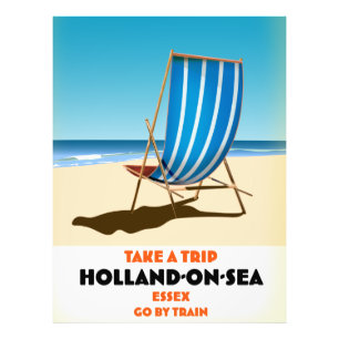 holland op zee Essex -stijl reisposter Foto Afdruk