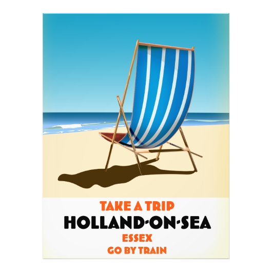holland op zee Essex -stijl reisposter Foto Afdruk (Voorkant)