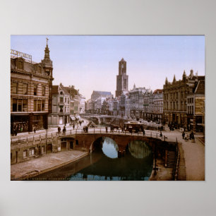 Holland, Oude Gracht Bakkerburg, Utrecht Poster