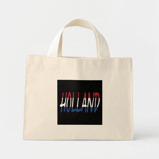 Holland over Nederlandse vlag op bk ttcn Mini Tote Bag (Voorkant)