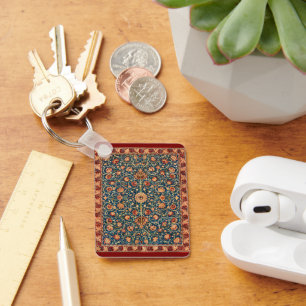 Holland Park van William Morris, Vintage Tapijtkun Sleutelhanger