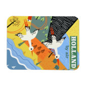 Holland per lucht,  op vakantie gedrukt magneet (Horizontaal)