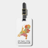 Holland Province Map Bohemian Patchwork Style Bagagelabel (Voorkant verticaal)