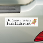 Holland Province Map Bohemian Patchwork Style Bumpersticker (Op auto)