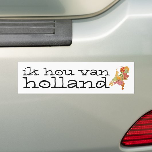 Holland Province Map Bohemian Patchwork Style Bumpersticker (Op auto)