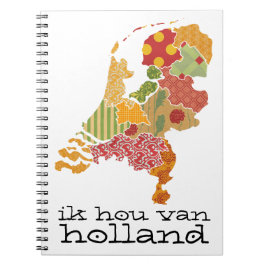 Holland Province Map Bohemian Patchwork Style Notitieboek
