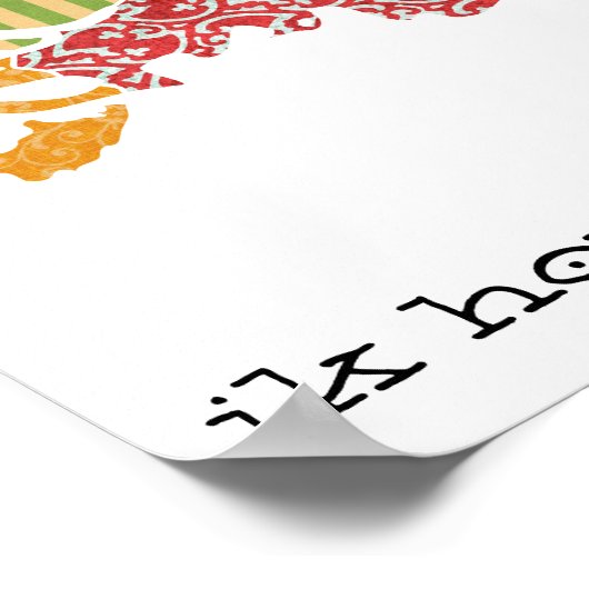 Holland Province Map Bohemian Patchwork Style Poster (Hoek)