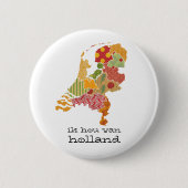 Holland Province Map Bohemian Patchwork Style Ronde Button 5,7 Cm (Voorkant)