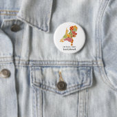 Holland Province Map Bohemian Patchwork Style Ronde Button 5,7 Cm (In situ)