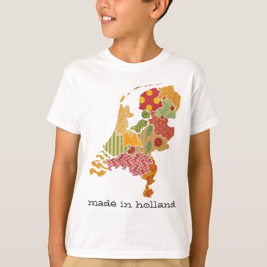 Holland Province Map Bohemian Patchwork Style T-shirt (Voorkant)