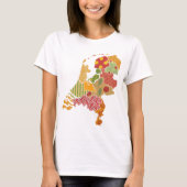 Holland Province Map Bohemian Patchwork Style T-shirt (Voorkant)