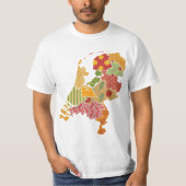 Holland Province Map Bohemian Patchwork Style T-shirt (Voorkant)