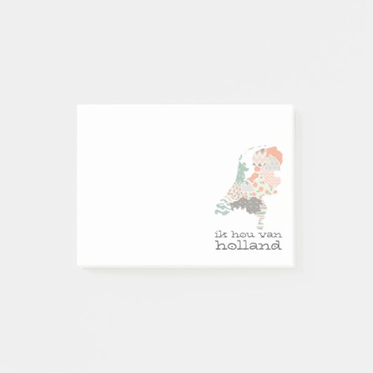 Holland Province Map Geometric Patchwork Style Post-it® Notes (Voorkant)