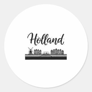 Holland Silhouet Reis Vakantie Outfits Ronde Sticker