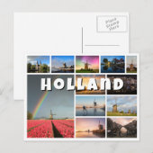 Holland souvenir fotocollage briefkaart (Voorkant / Achterkant)