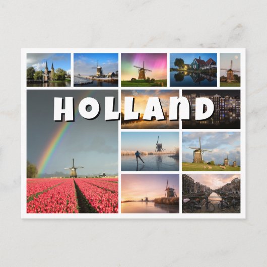 Holland souvenir fotocollage briefkaart (Voorkant)