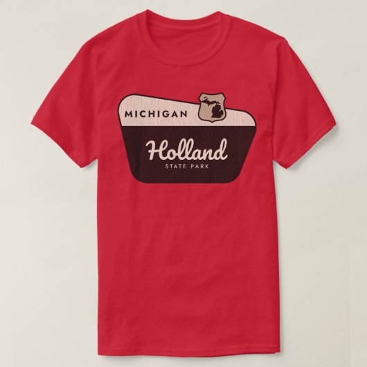Holland State Park Michigan Welkomstbord T-shirt (Design voorkant)
