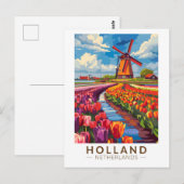 Holland Travel Art Vintage Briefkaart (Voorkant / Achterkant)