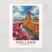 Holland Travel Art Vintage Briefkaart (Voorkant)