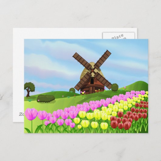 Holland Tulips Briefkaart (Voorkant / Achterkant)