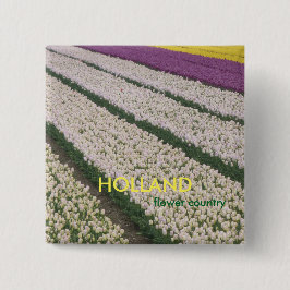 Holland Tulips Square Button