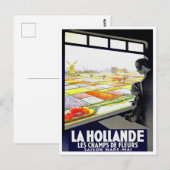 Holland tulp Briefkaart met vintage (Voorkant / Achterkant)