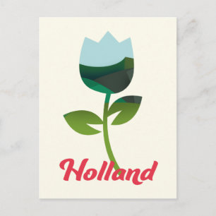 Holland Tulp Vakantie kunst Briefkaart