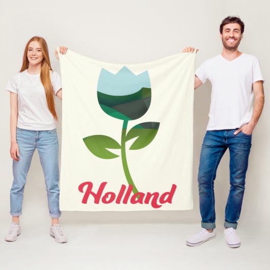 Holland Tulp Vakantie kunst Fleece Deken (In situ)