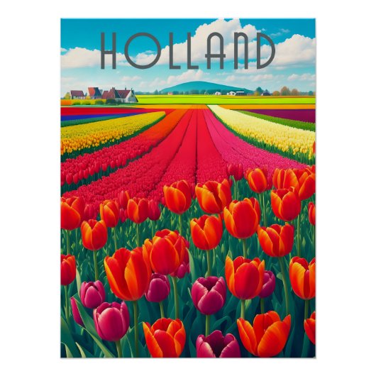 Holland Tulpenvelden Reisposter Perfect Poster (Voorkant)