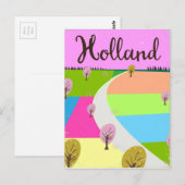 Holland velden reisposter briefkaart (Voorkant / Achterkant)