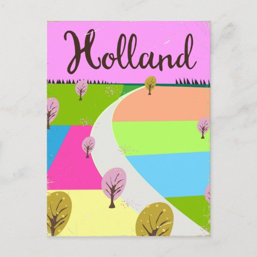 Holland velden reisposter briefkaart (Voorkant)