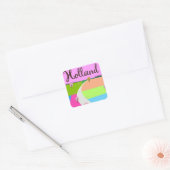 Holland velden reisposter vierkante sticker (Envelop)