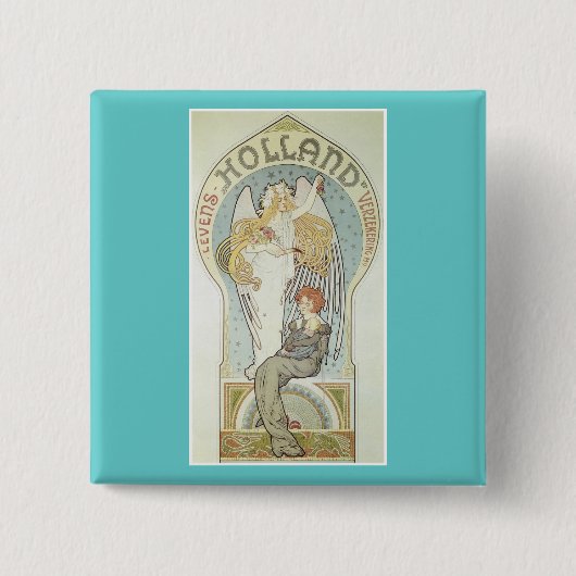 Holland Vierkante Button 5,1 Cm (Voorkant)